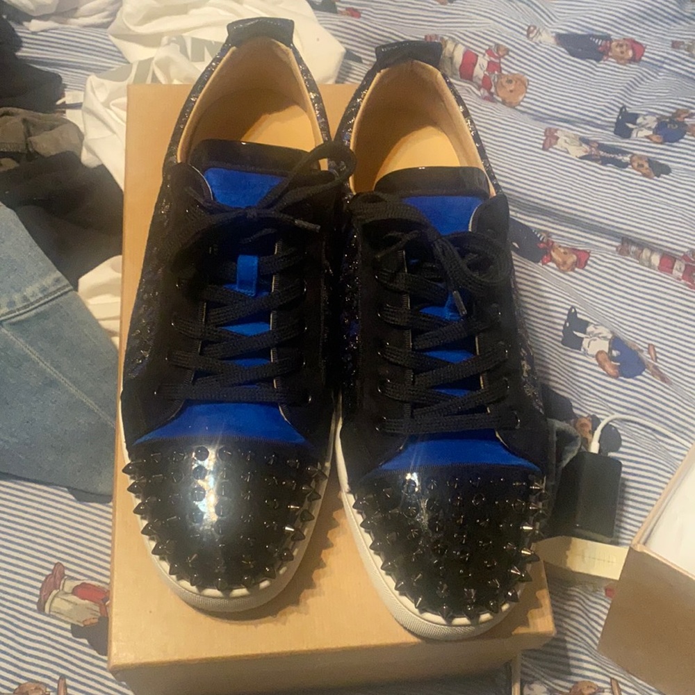 Christian Louboutin Black and Blue Sneakers